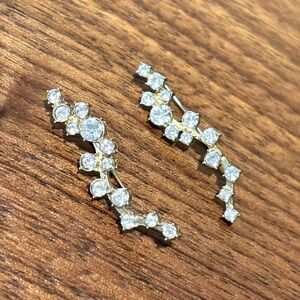 Bauble Bar Crystal Rhinestone Cubic Zirconia Strand Cluster Earrings